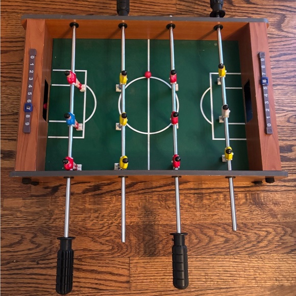 Wooden 6 on 6 Foosball Tabletop Soccer Game with counters - Picture 7 of 11